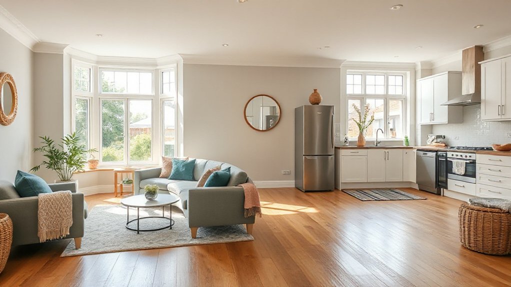tenant friendly neutral bright staging