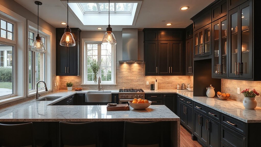 layered functional kitchen lighting