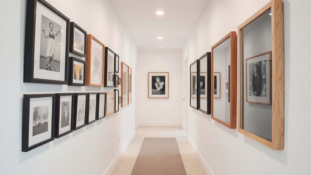 narrow hallway gallery arrangement
