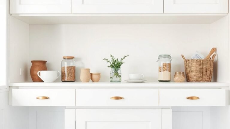 organized kitchen open shelving
