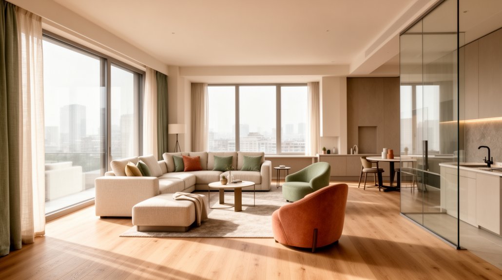 contemporary open plan color trends