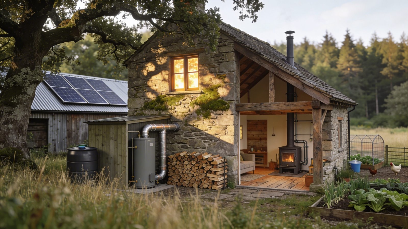 cottage with biomass boilers