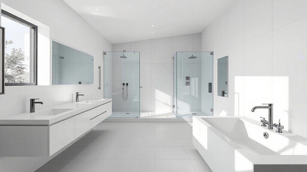 efficient flowing bathroom design