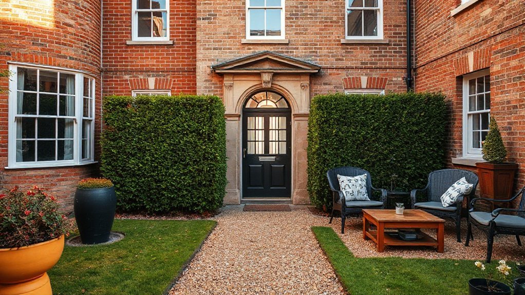 elegant drought tolerant courtyard design