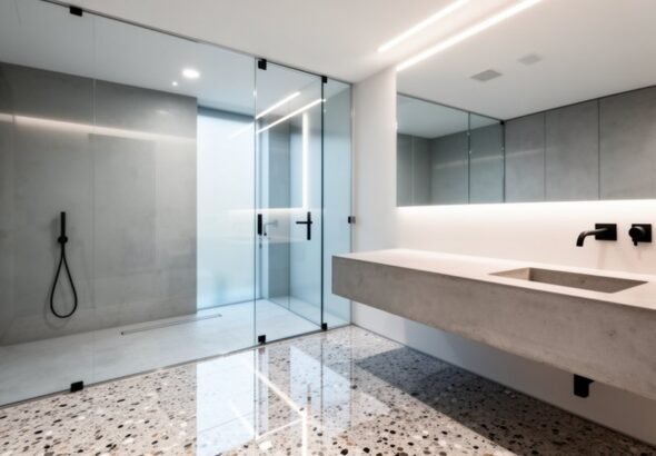 sleek architectural bathroom design