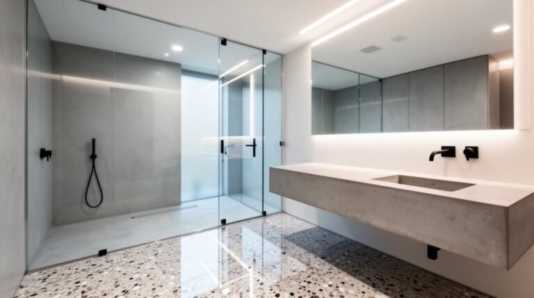 sleek architectural bathroom design