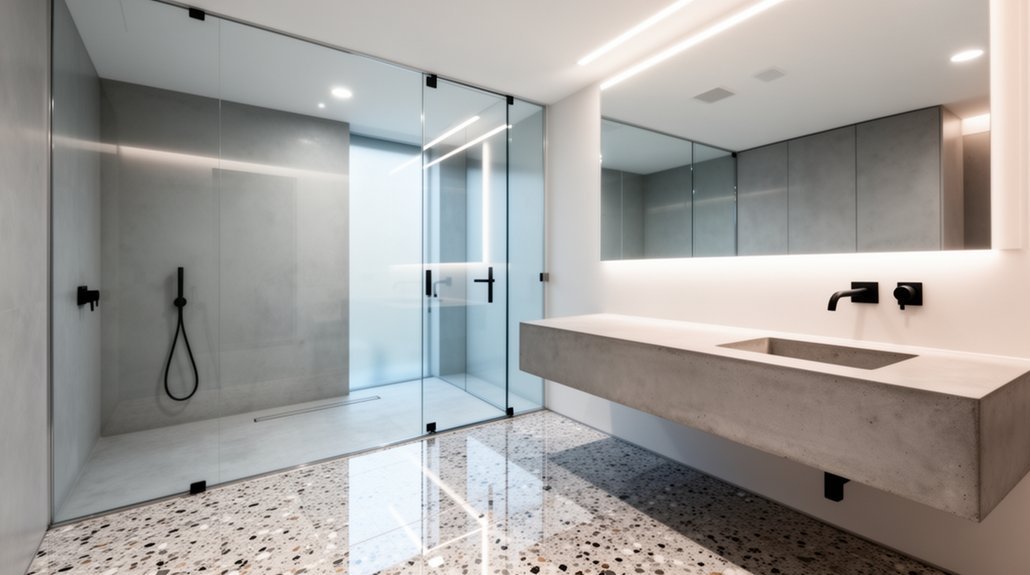 sleek architectural bathroom design