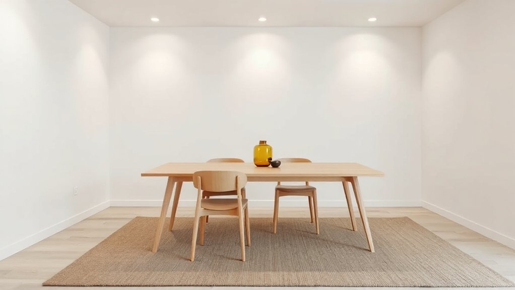 warm minimalist dining ambiance