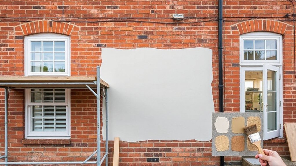 warm textured brick finish